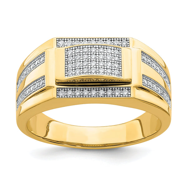 10K Men's CZ Signet Ring