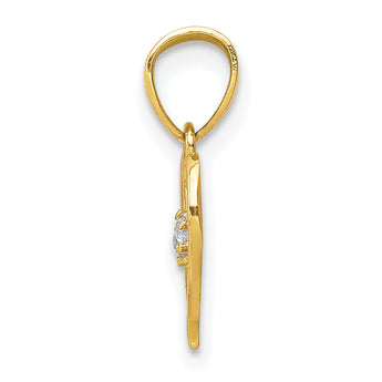 10K CZ Heart Pendant