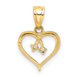 10K CZ Heart Pendant