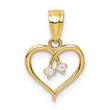 10K CZ Heart Pendant