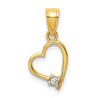 10K CZ Heart Pendant