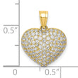 10K CZ Micro Pave Heart Pendant