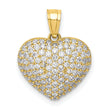 10K CZ Micro Pave Heart Pendant