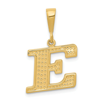 10KY Initial E Pendant