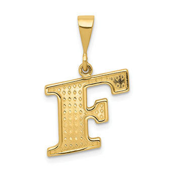 10KY Initial F Pendant - Birthstone Company