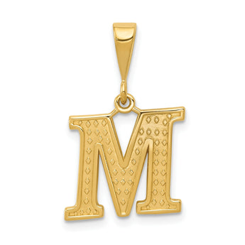 10KY Initial M Pendant - Birthstone Company