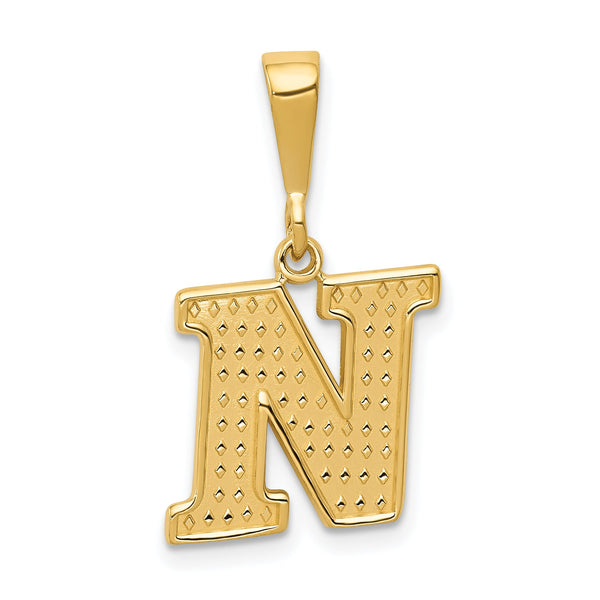 10KY Initial N Pendant