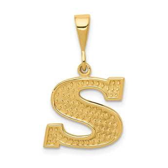 10KY Initial S Pendant - Birthstone Company