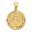 10K W/Rhodium CZ Channel Edge Pave Jesus Face Pendant