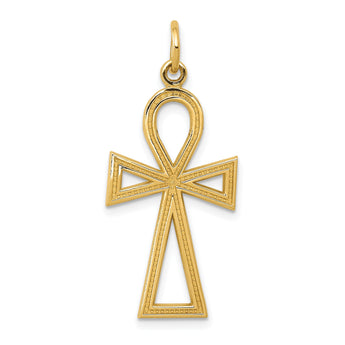 10k Ankh Cross Charm