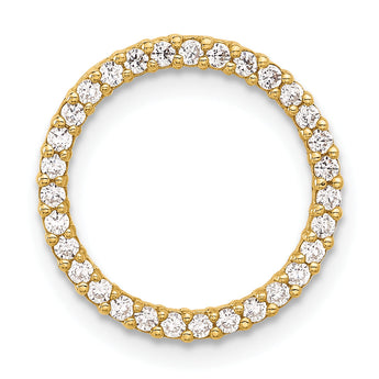 10K Polished CZ Circle Chain Slide