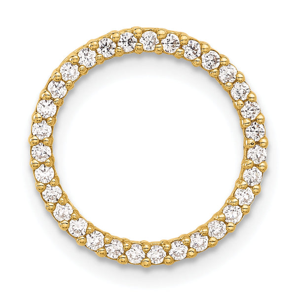 10K Polished CZ Circle Chain Slide