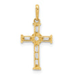10K Polished CZ Cross Charm