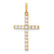10K Polished CZ Latin Cross Charm
