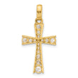 10K Polished CZ Latin Cross Pendant