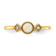 10K Polished CZ and Opal Ring