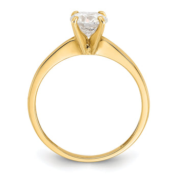 10K Polished Round CZ Solitaire Ring