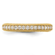 10K Polished CZ Beaded Edge Band