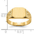 10k 9.0x10.5mm Open Back Men's Signet Ring, Size 9 - Birthstone Company