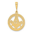 10k Polished and Textured Masonic Symbol Pendant