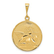 10k Polished & Satin Angel Pendant
