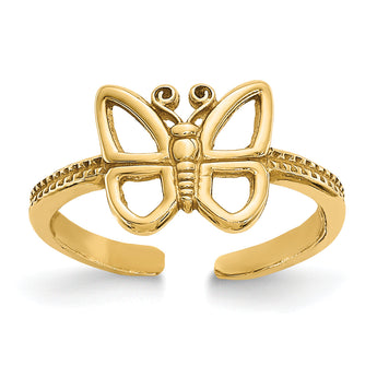 10k Butterfly Toe Ring