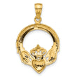 10k Polished Claddagh Pendant