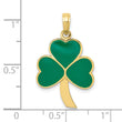 10k Green Enameled Shamrock Pendant