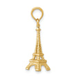 10k Solid Polished 3-D Eiffel Tower Charm