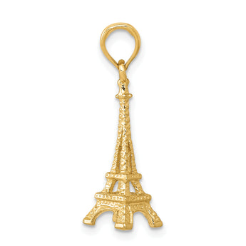 10k Solid Polished 3-D Eiffel Tower Charm