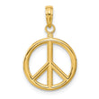 10K 3D Peace Symbol Pendant