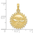 10k Solid Polished 3-Dimensional Sun Pendant