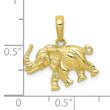10K Satin 3-D Elephant Pendant