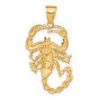 10k Solid Polished Open-Backed Scorpion Pendant