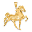 10k Solid Polished Open-Backed Horse Pendant