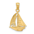 10k Polished Open-Backed Sailboat Pendant