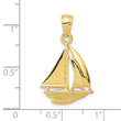 10k Polished Open-Backed Sailboat Pendant