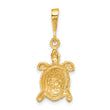 10k Solid Polished Open-Backed Sea Turtle Charm
