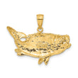 10K Polished Open-Backed Bass Fish Pendant
