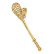 10K Solid Polished 3-D Lacrosse Stick Pendant