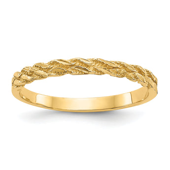 10K Diamond-cut Rope Ring