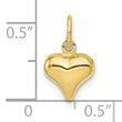 10K Polished 3-D Heart Charm
