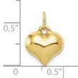 10K Polished 3-D Heart Pendant