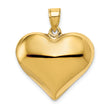 10K Polished 3-D Heart Pendant