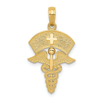 10k Caduceus w/Nurses Cap Pendant