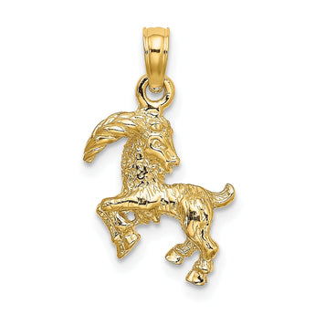 10K 3-D Capricorn Zodiac Pendant