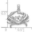 10K White Gold 2-D Blue Crab Charm