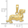 10K Long-Haired Dachshund Dog Pendant