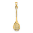 10K 3-D Tennis Racquet Pendant