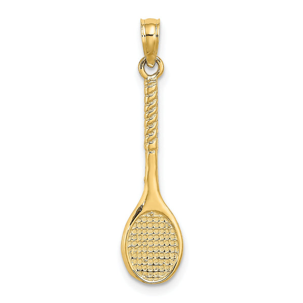 10K 3-D Tennis Racquet Pendant